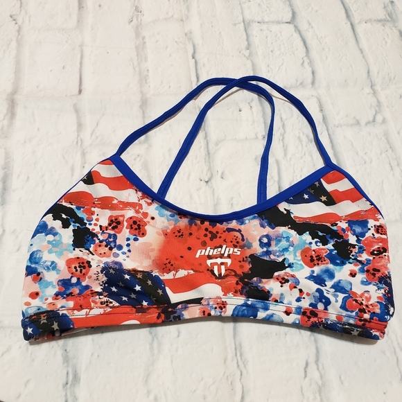 Micheal Phelps Patriotic Bathing Suit Top Red, White, and Blue - Picture 1 of 5